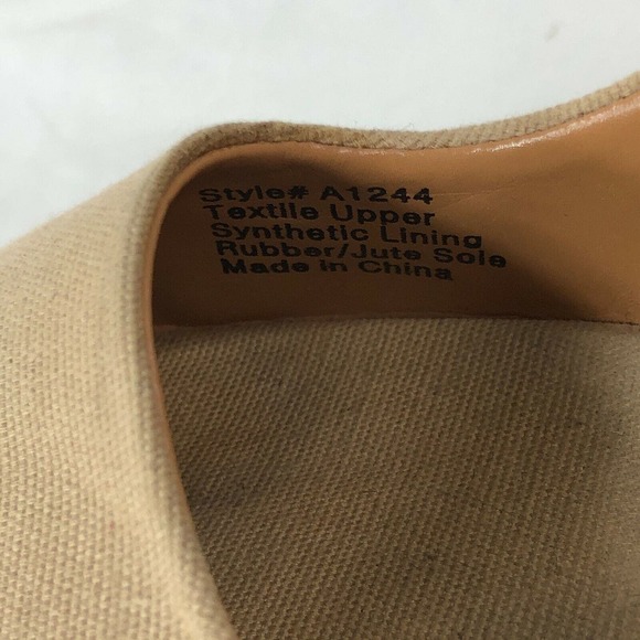 J.Crew Women's Canvas Espadrille Wedge Heel Size 9 A1244 Jute Sole - Picture 9 of 11